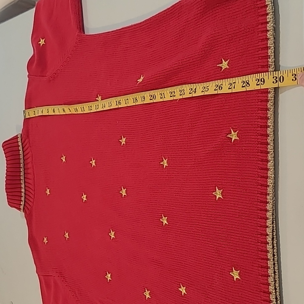 Euc Vtg Quacker Factory Red Turtleneck Knit Sweat… - image 5